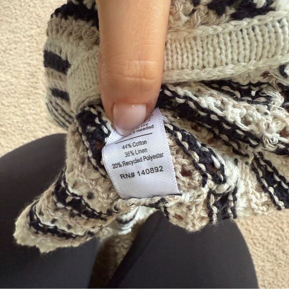 Marine Layer Mia Crochet Tank in Neutral Stripe Size XL - Picture 5 of 5